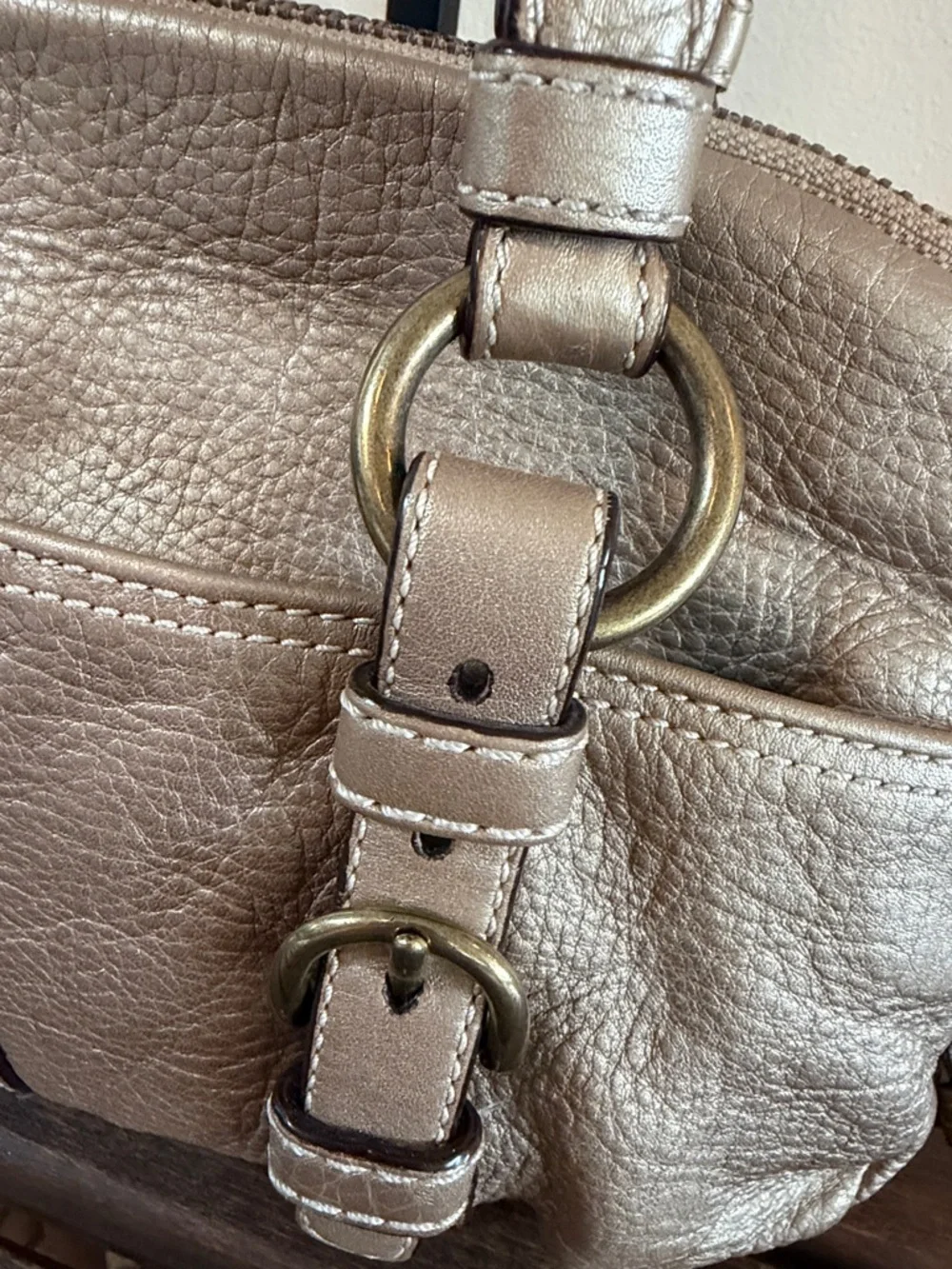 Coach Bonnie Metallic Pebble Leather Satchel - Picture 7 of 16